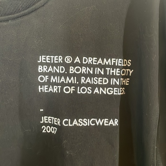 JEETER Classic Crewneck Sweatshirt Size medium New with Tags black - Picture 3 of 10
